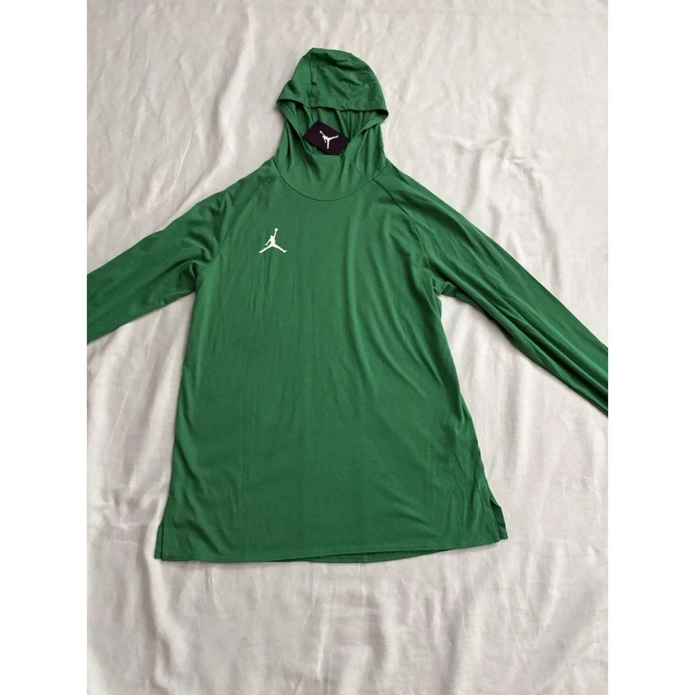 NEW Jordan 23 Alpha Dry Long Sleeve Hooded Top Green AO9221-377 Men's Medium
